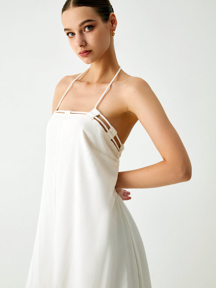 Label Noir Amsterdam™ | Katoen & Linnen Cami Lange Jurk