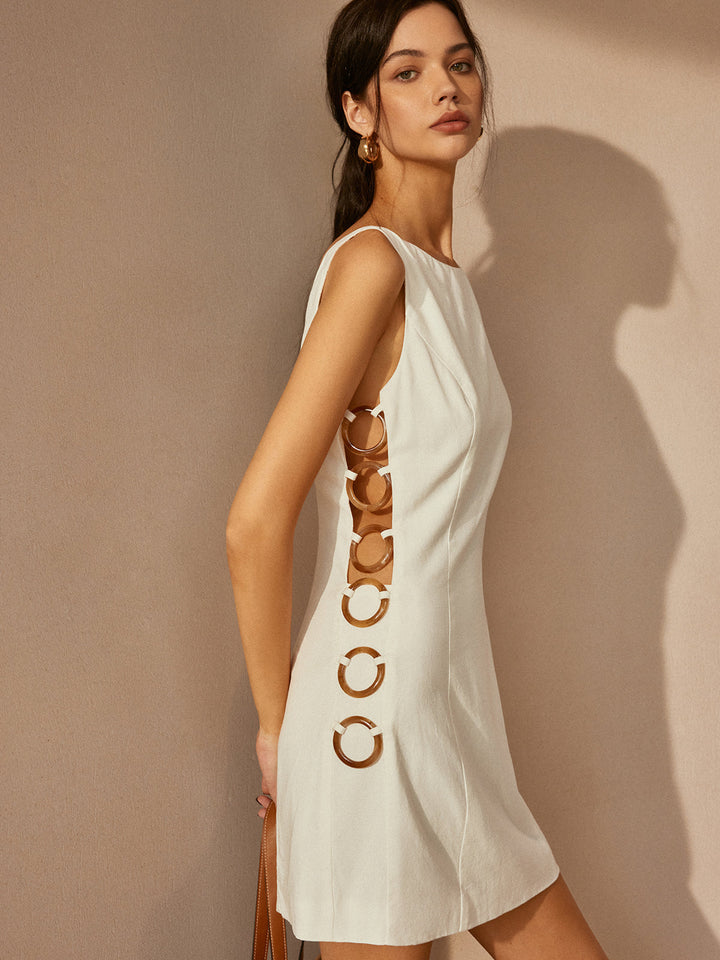 Label Noir Amsterdam™ |O-ring uitgesneden mouwloze jurk