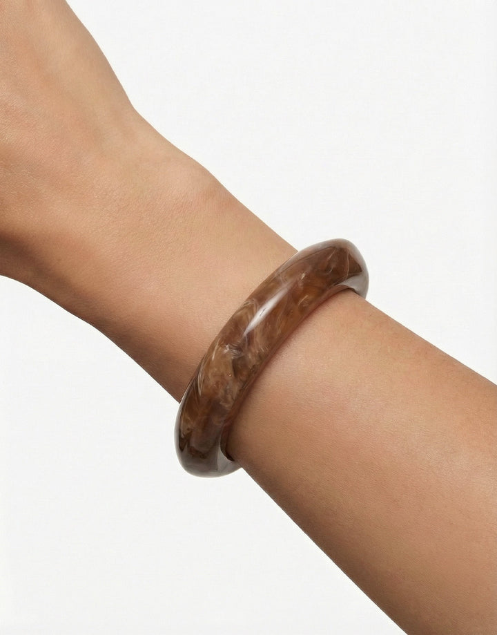 Bruine Grote Bangle - Armband