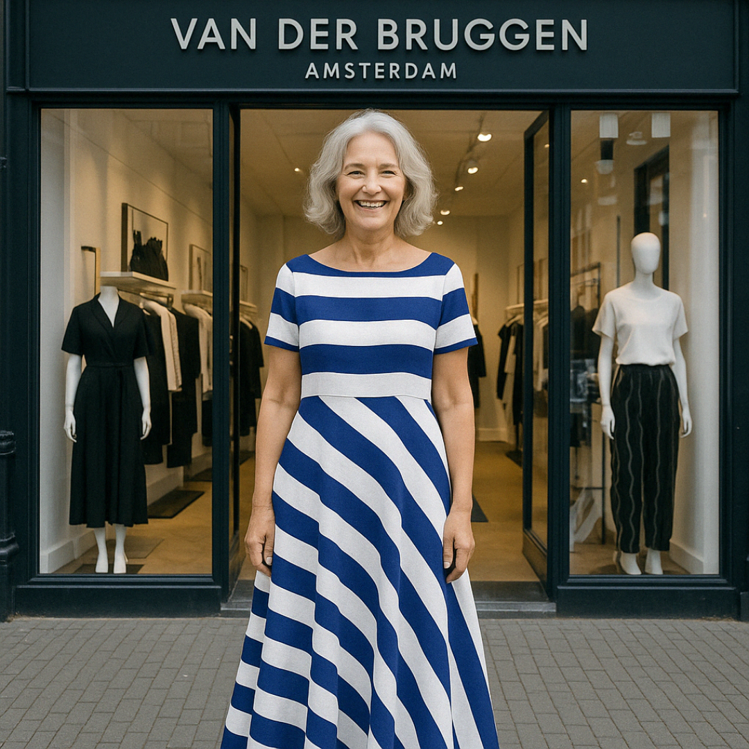 Label Noir Amsterdam™ | Handgemaakte jurk met strepen