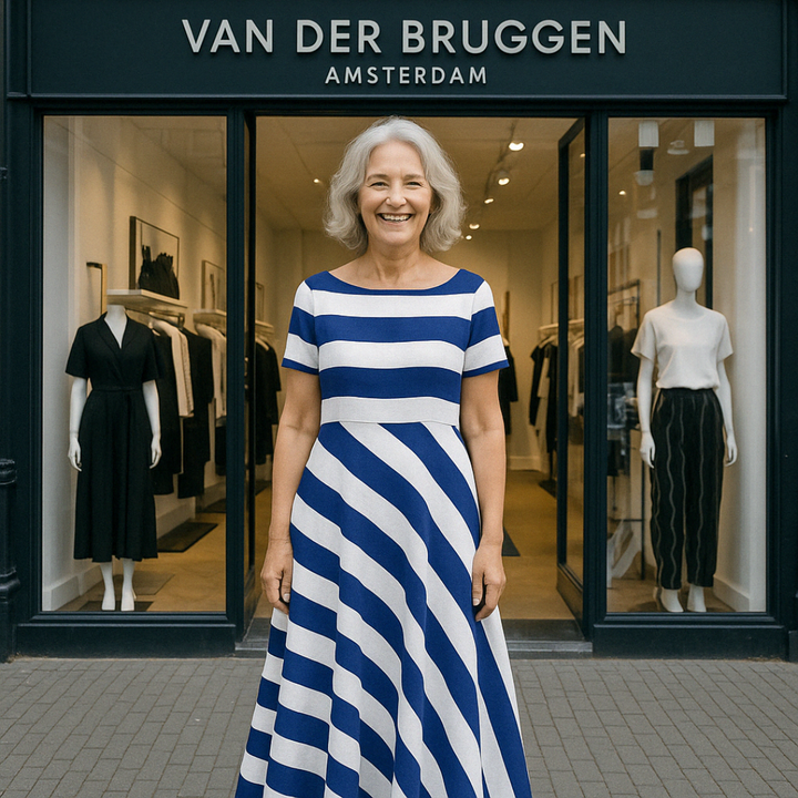 Label Noir Amsterdam™ | Handgemaakte jurk met strepen