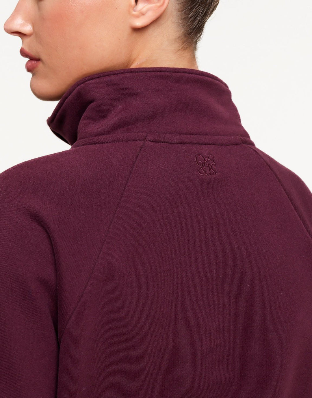 Aubergine Cropped Rits Jogging - Vest
