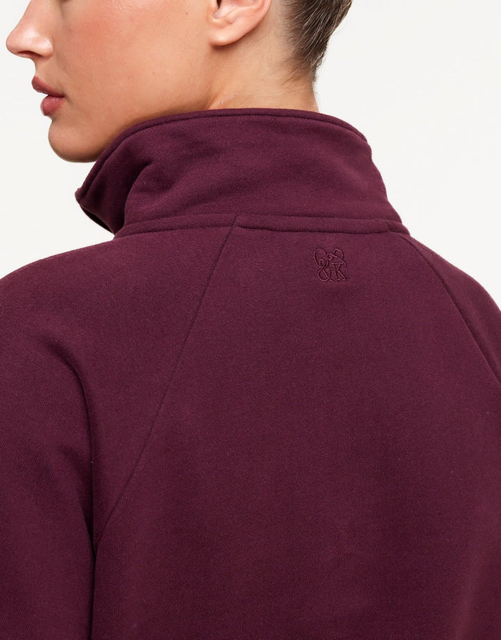 Aubergine Cropped Rits Jogging - Vest