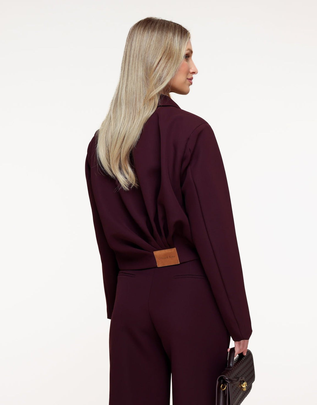 Aubergine Premium Achterkant Detail Jas- Set