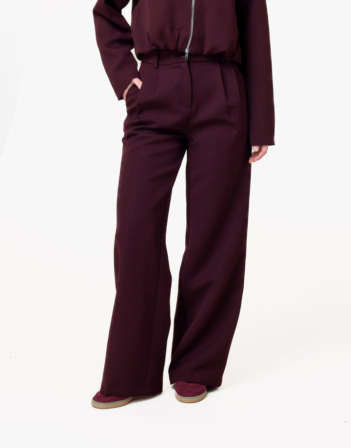 Aubergine Premium Achterkant Detail Jas- Set