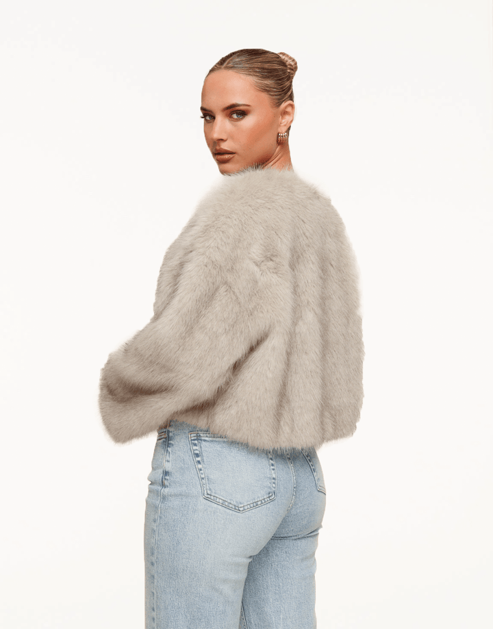 Beige Korte Fluffy - Jas