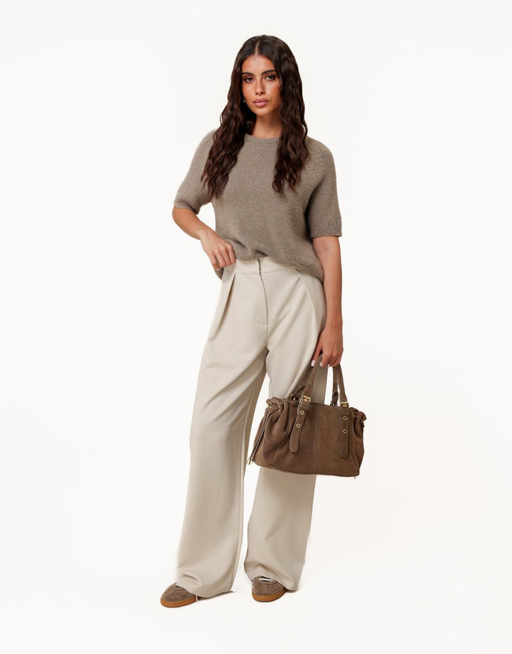 Beige Plooien - Pantalon