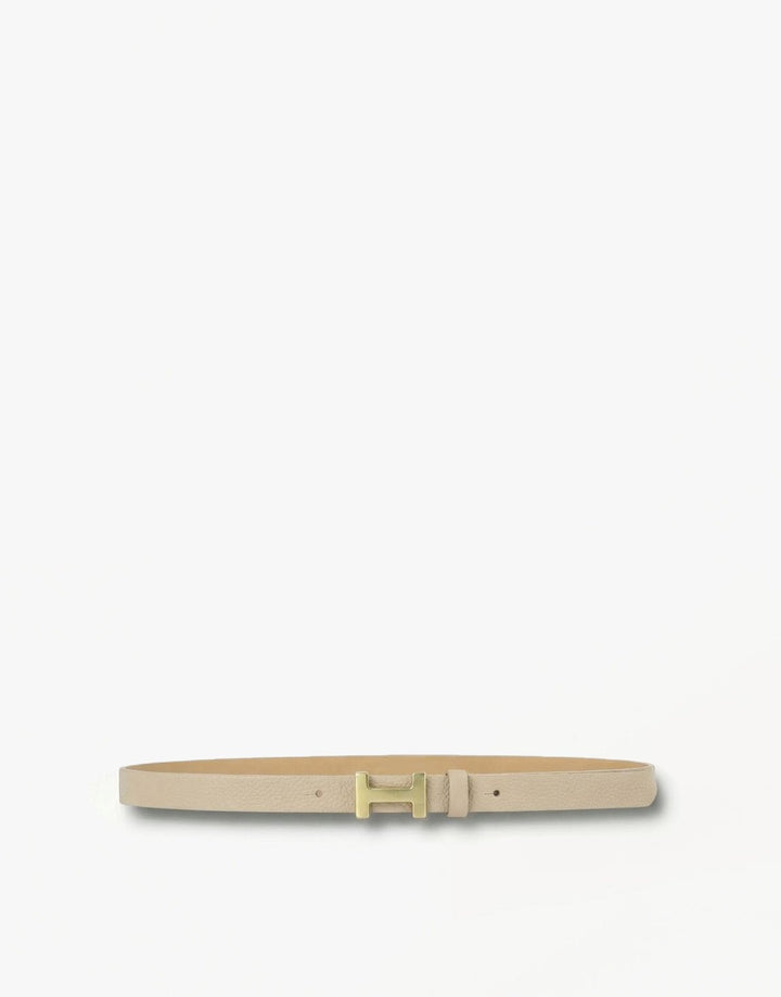 Beige Smalle H-gesp - Riem