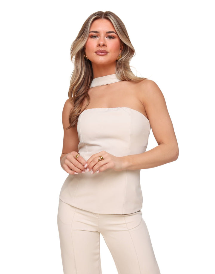 Beige Strapless Hals - Set