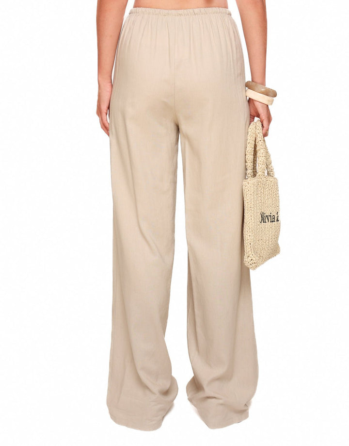 Beige Wijde Linnen Oversized - Set