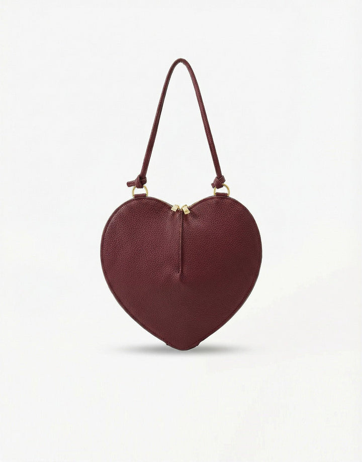 Bordeaux Leren Hart - Tas