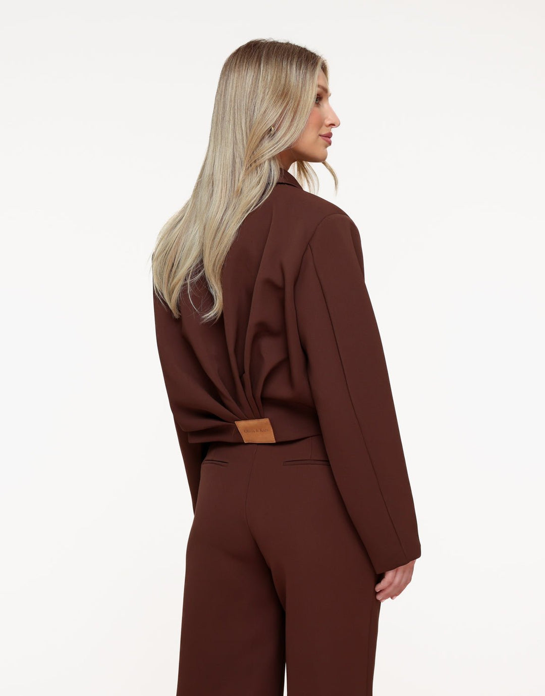 Bruine Premium Achterkant Detail Jas- Set