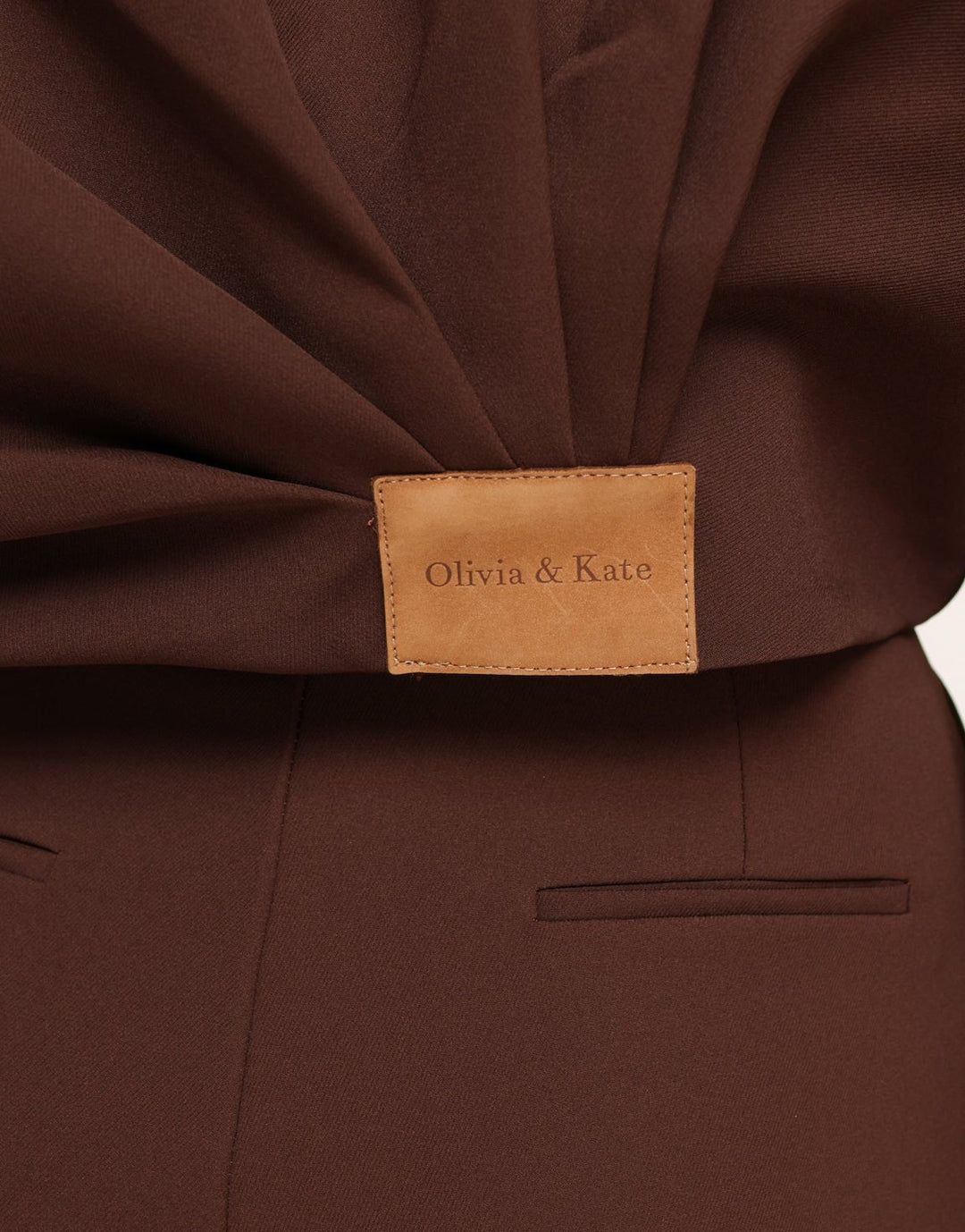Bruine Premium Achterkant Detail Jas- Set
