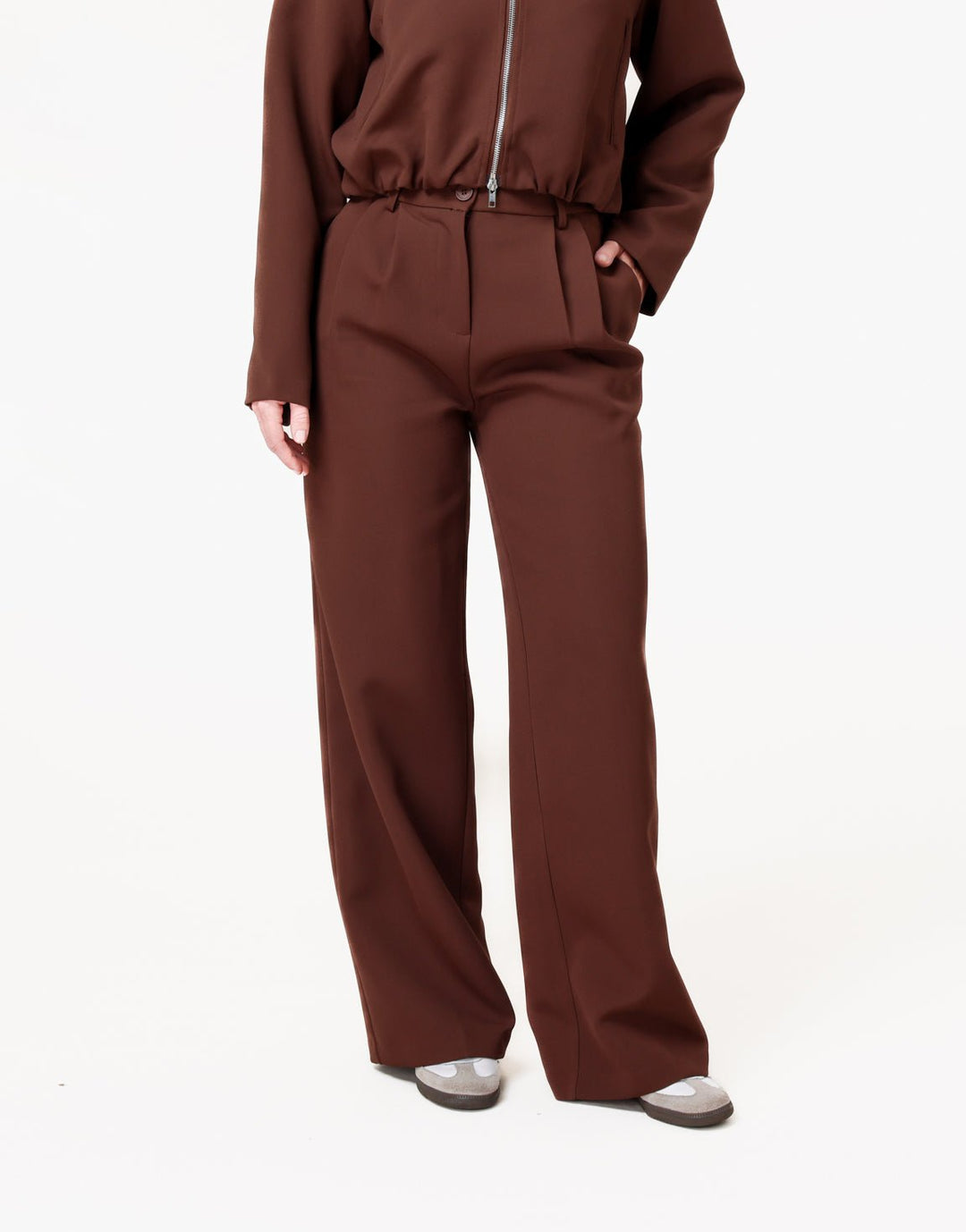 Bruine Premium Achterkant Detail Jas- Set