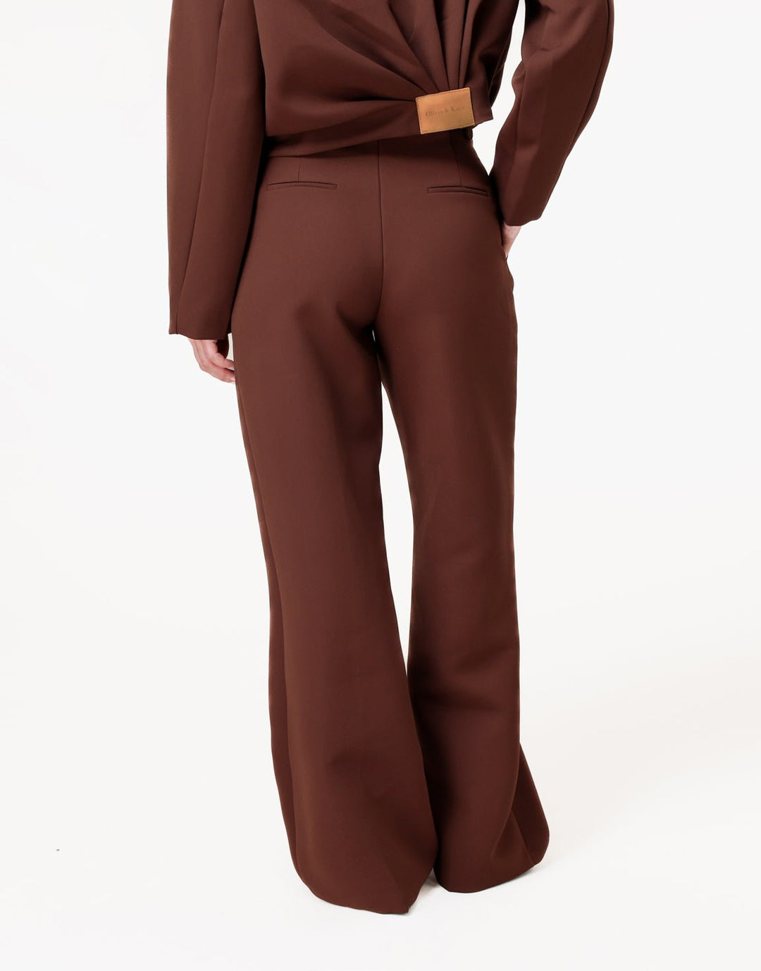 Bruine Premium Achterkant Detail Jas- Set