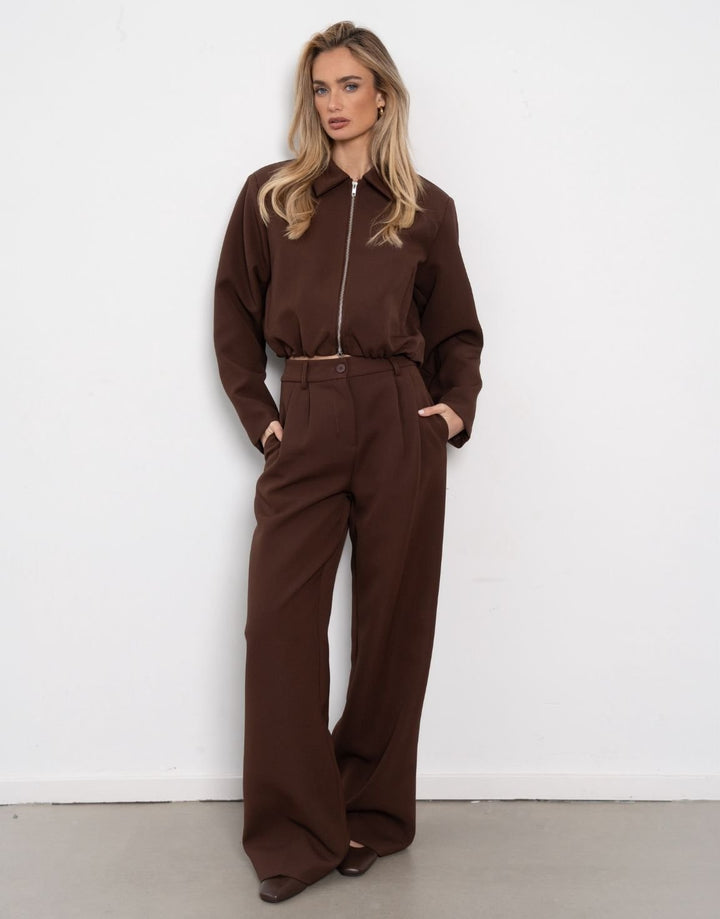 Bruine Premium Wijde - Pantalon