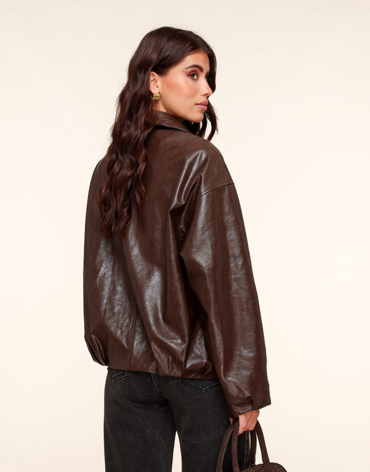 Coffee PU Leren Biker - Set