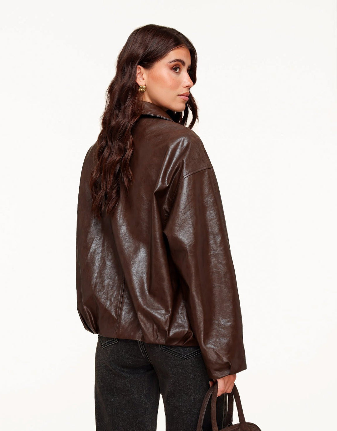 Coffee PU Leren Biker - Jas