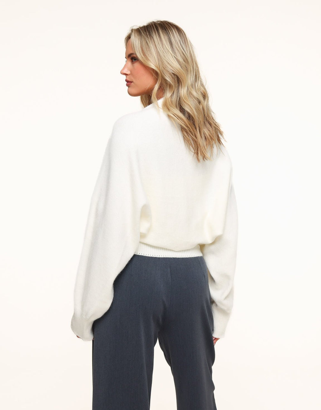 Creme Gebreide Cropped - Vest