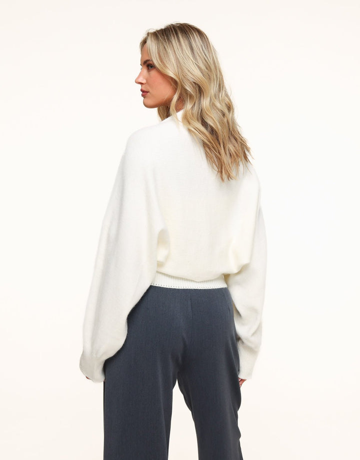 Creme Gebreide Cropped - Vest