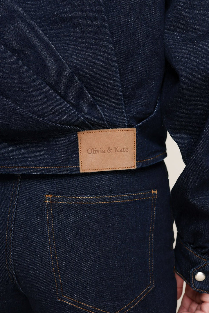 Donkerblauwe Denim Bomber - Set