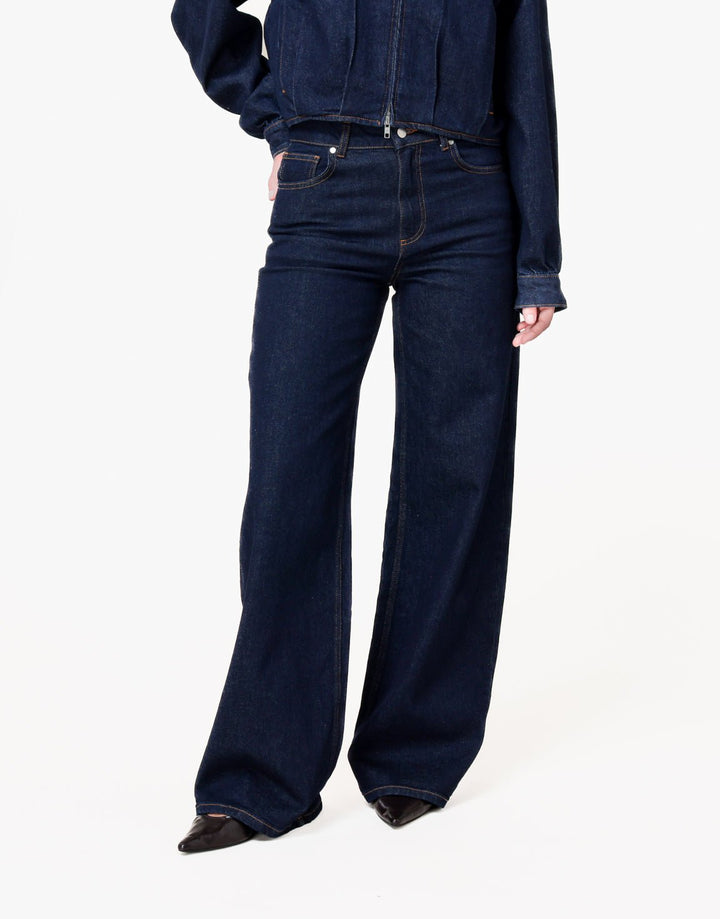 Donkerblauwe Denim Bomber - Set