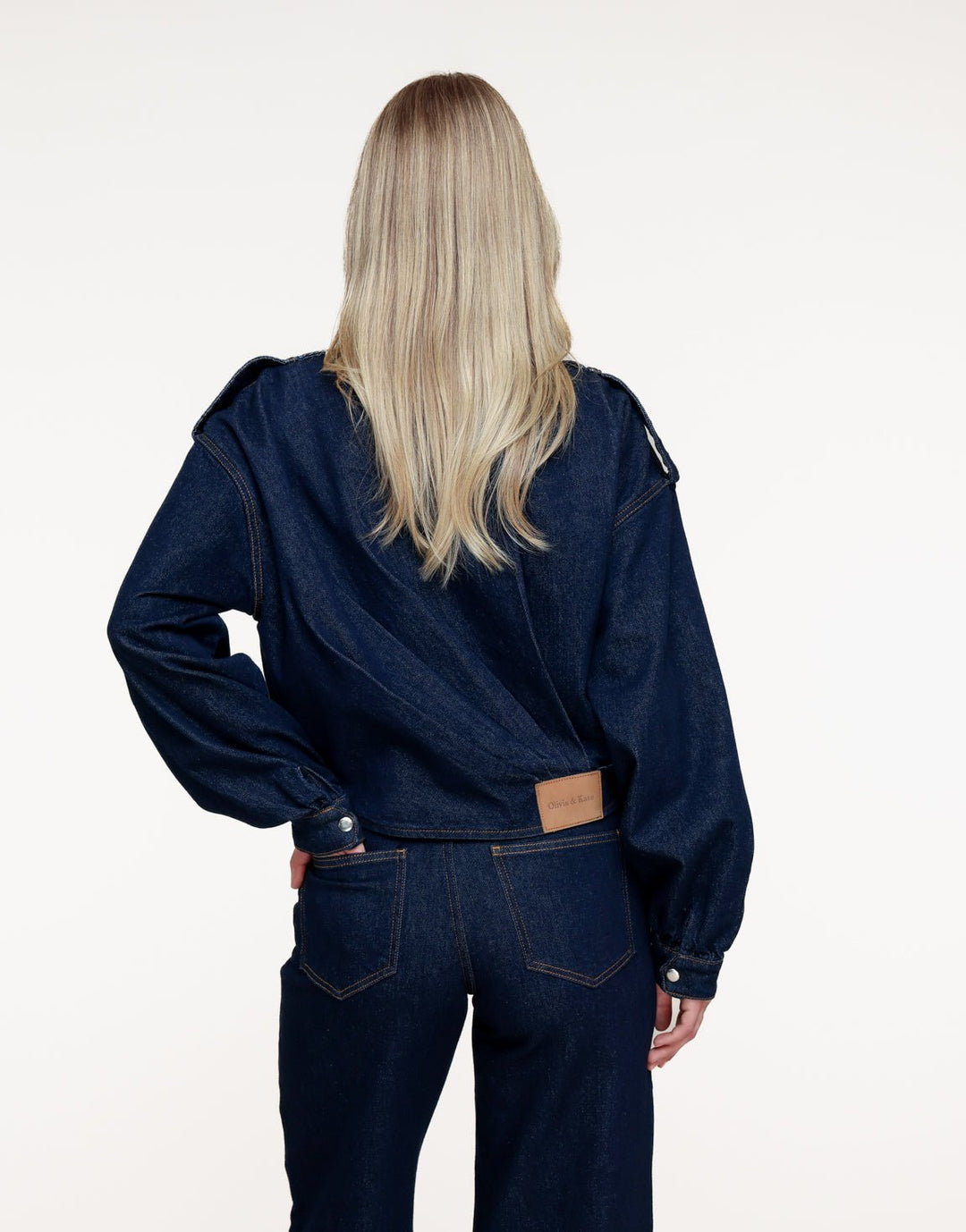 Donkerblauwe Denim Bomber - Set