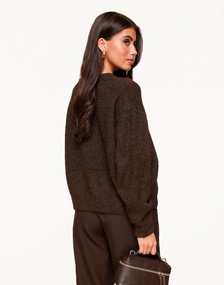 Donkerbruine Basic Gebreide - Vest