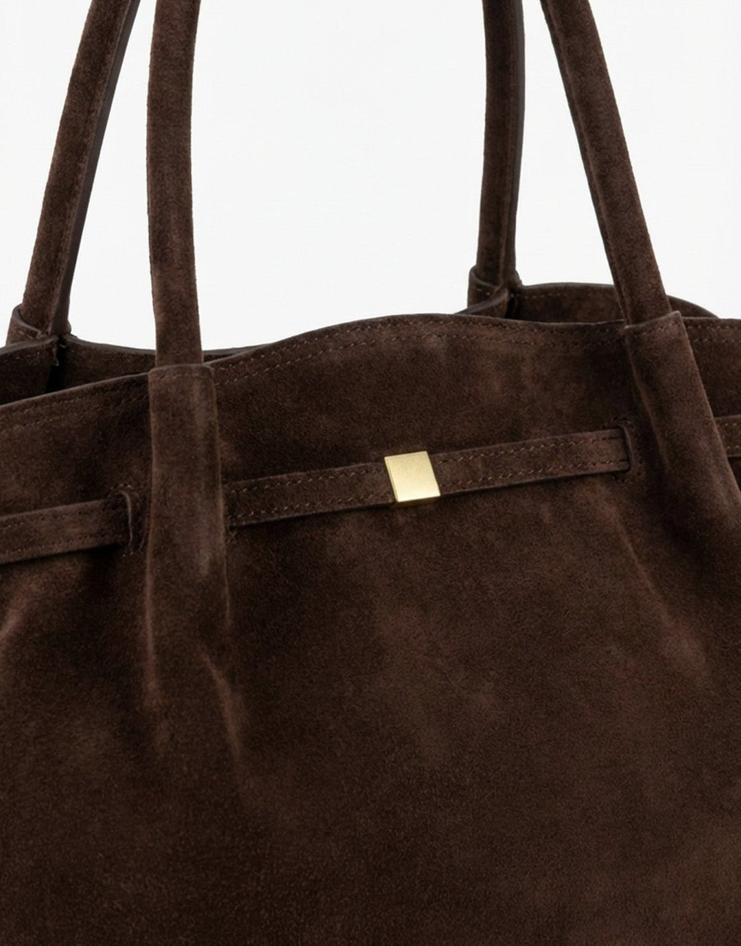 Donkerbruine Grote Suede Shopper - Tas