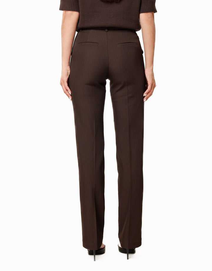 Donkerbruine Lange Fitted Classic - Pantalon