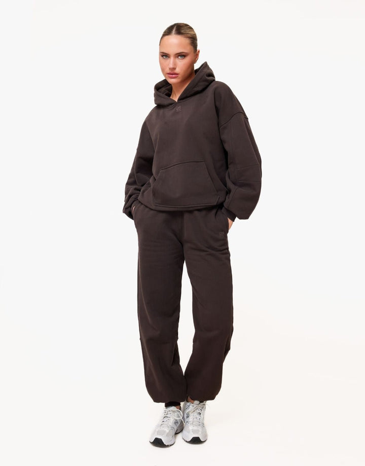 Donkerbruine Oversized Jogging - Hoodie
