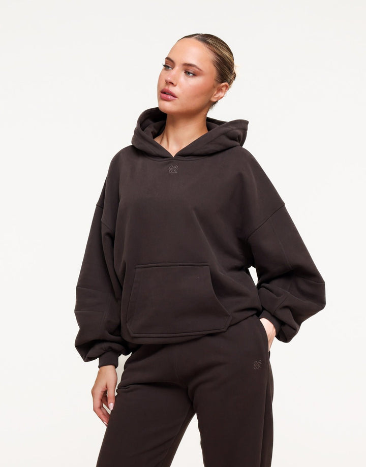 Donkerbruine Oversized Jogging - Hoodie