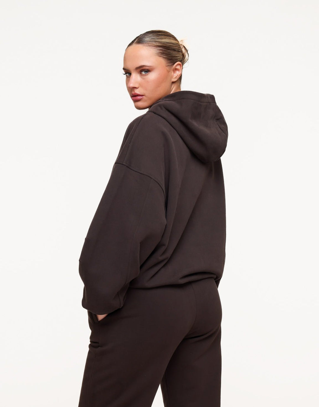 Donkerbruine Oversized Jogging - Hoodie