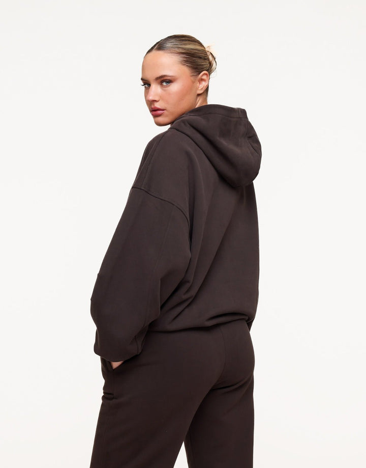 Donkerbruine Oversized Jogging - Hoodie