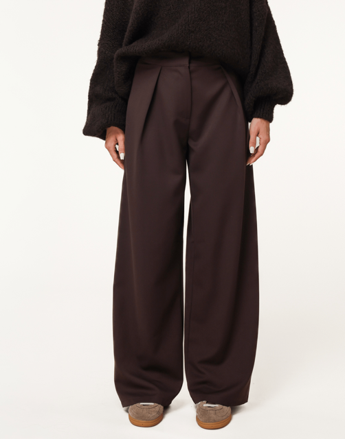 Donkerbruine Plooien - Pantalon