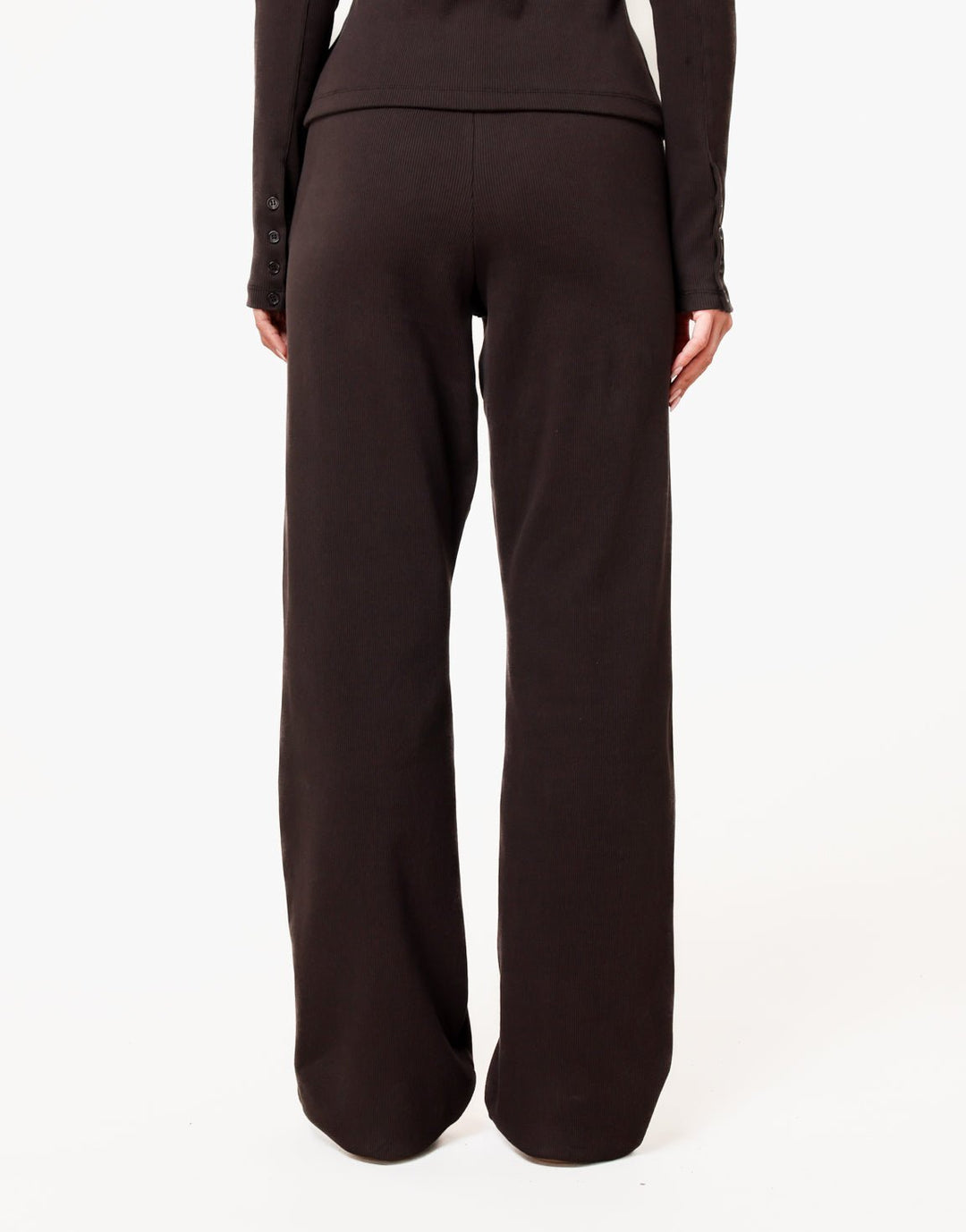 Donkerbruine Ribbel Lange Lounge - Broek