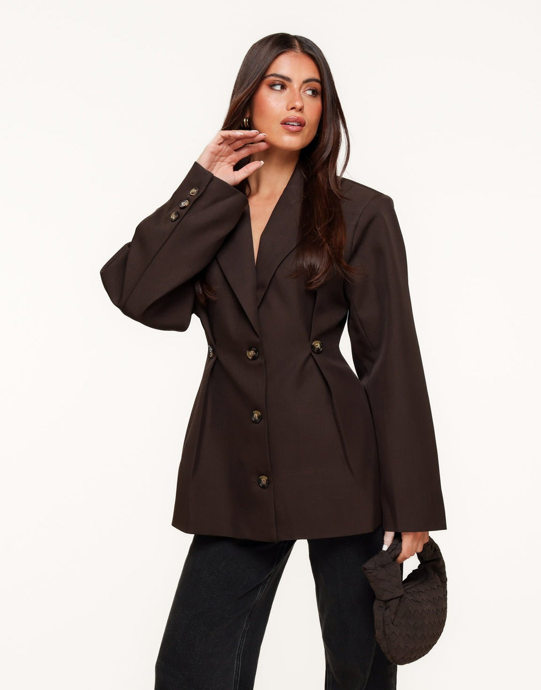 Donkerbruine Stevige Classic Detail - Blazer