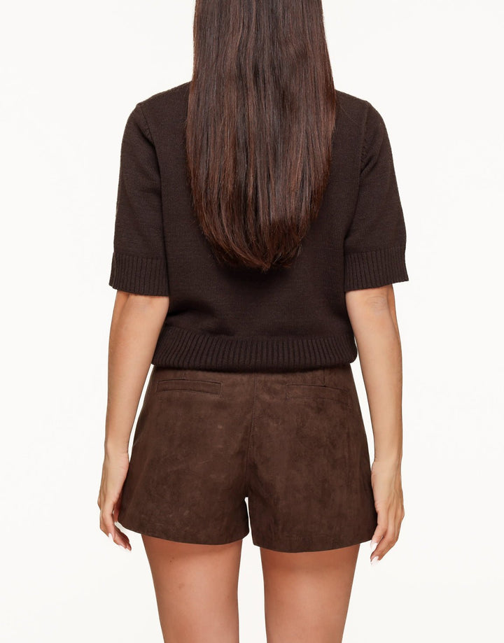 Donkerbruine Suede Biker - Set