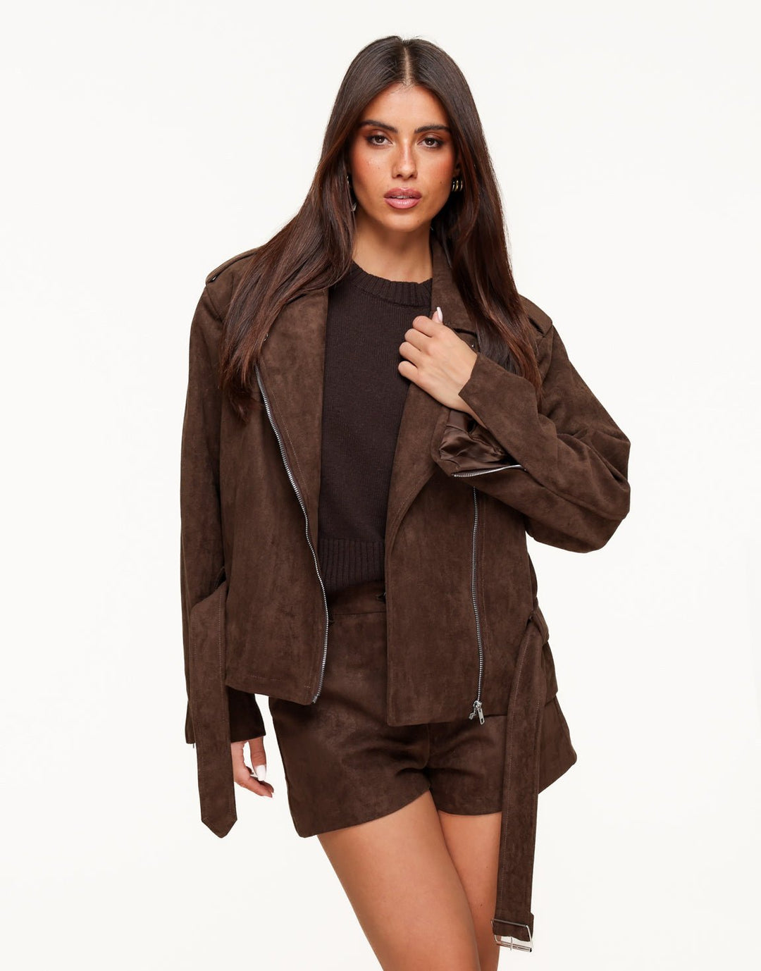 Donkerbruine Suede - Short