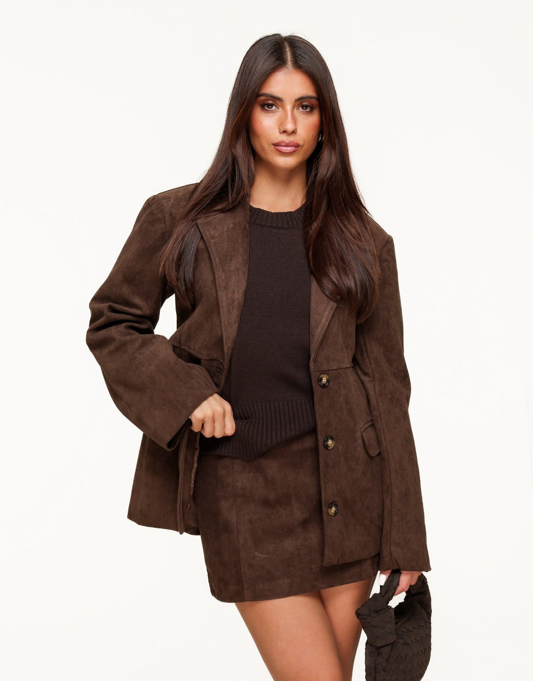 Donkerbruine Suede - Blazer