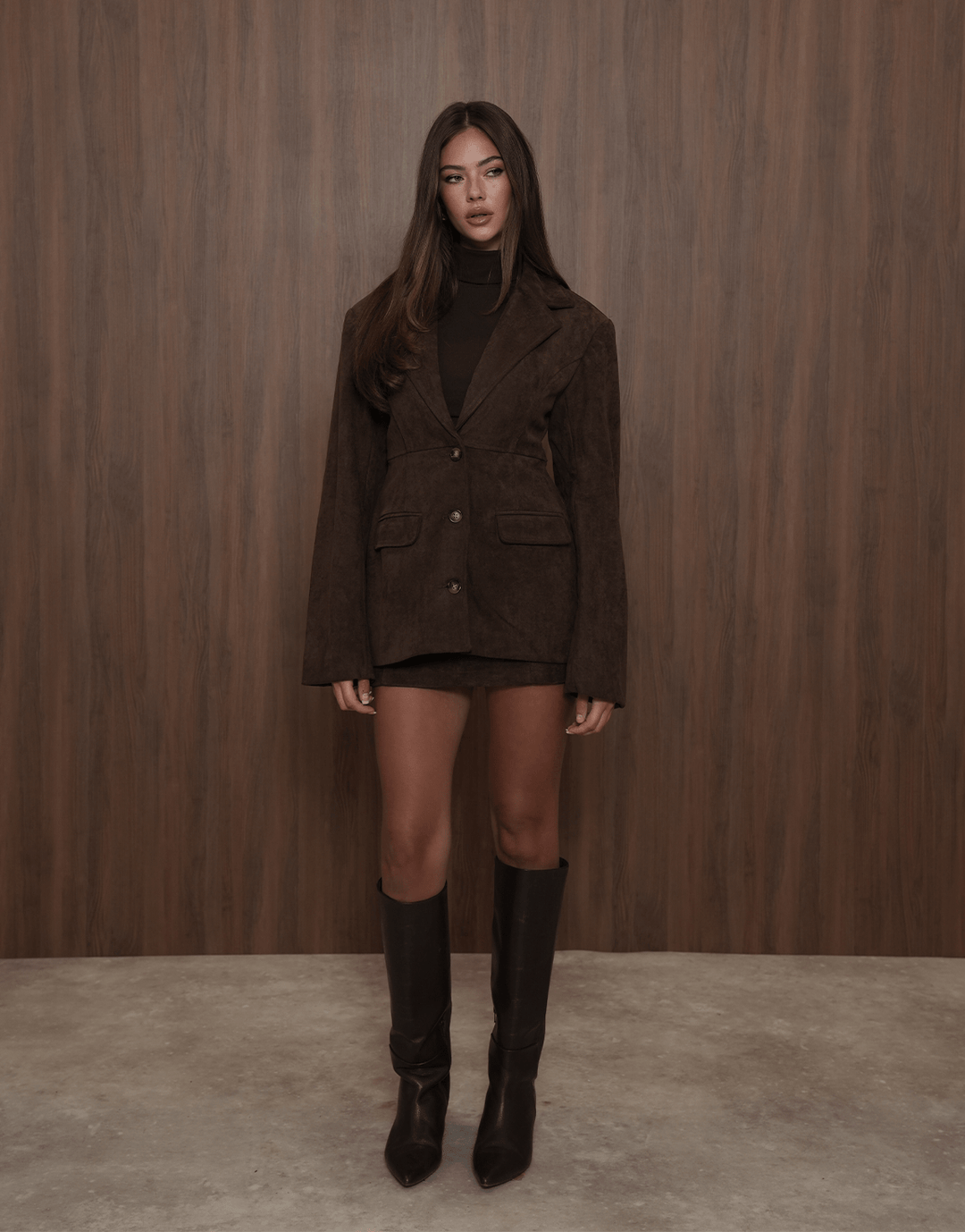 Donkerbruine Suede - Blazer