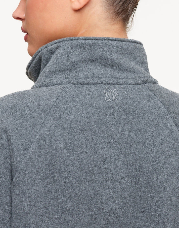 Donkergrijze Cropped Rits Jogging - Vest