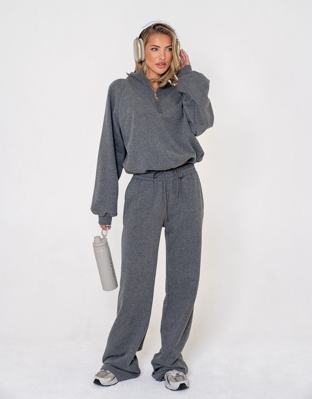 Donkergrijze Cropped Rits Jogging - Vest