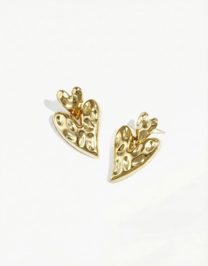 Gouden Hart Hanger Motief - Oorbellen