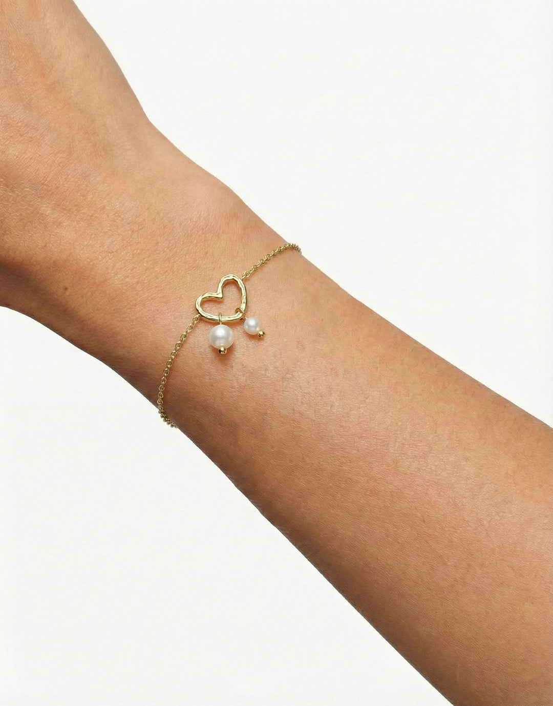 Gouden Open Hart Parel - Armband