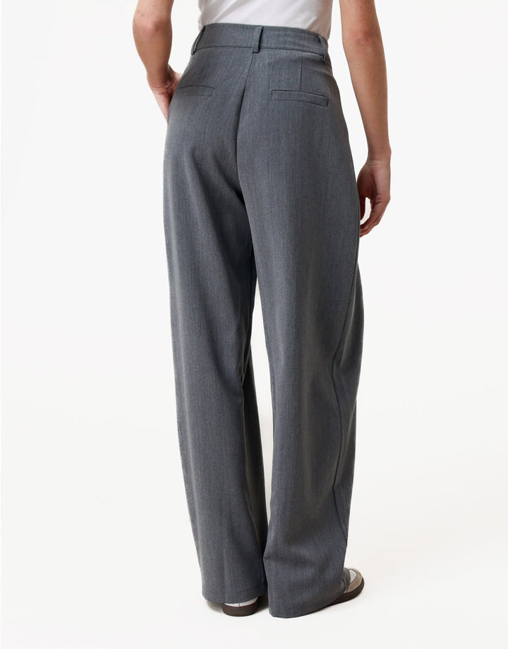 Grijze Wijde Ballon Plooien - Pantalon