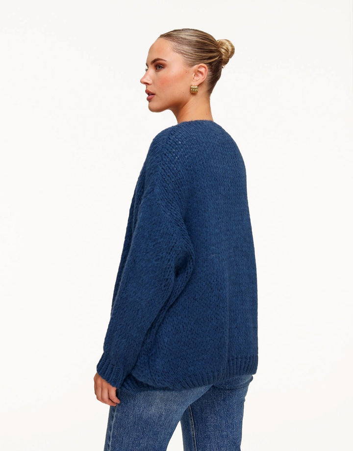 Jeansblauwe Wollen - Vest
