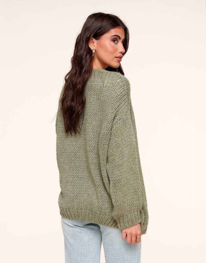 Lichte Army Groene Wollen - Vest