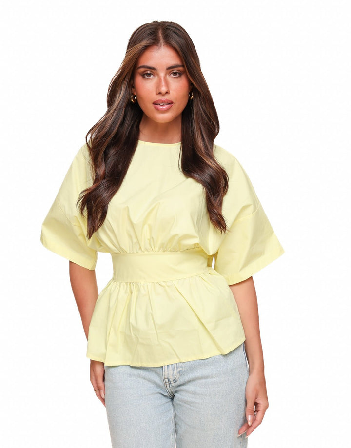Lichtgele Strik Oversized - T-Shirt