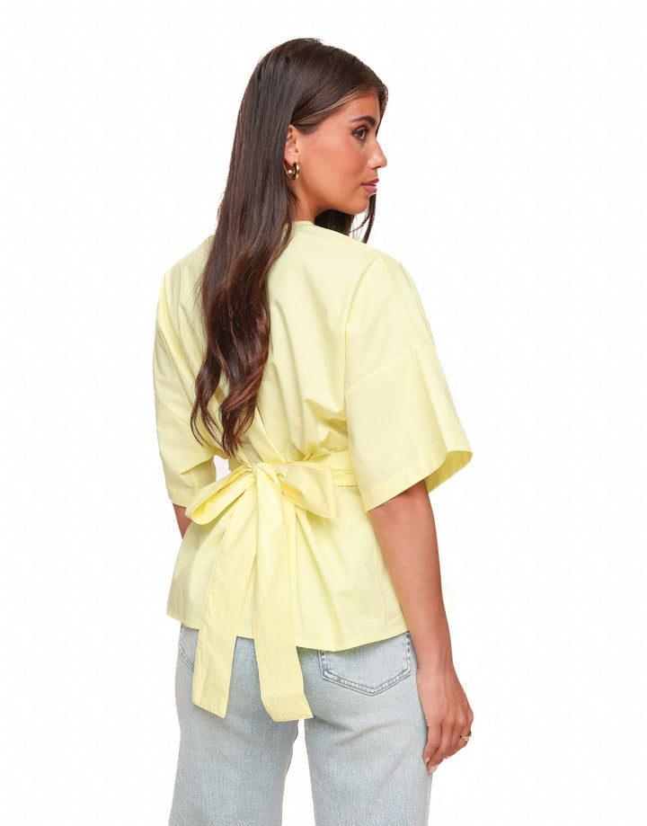 Lichtgele Strik Oversized - T-Shirt